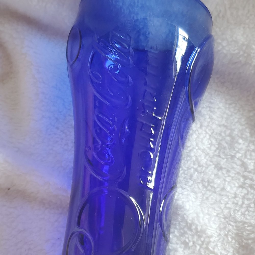 McDonald's Cobalt Blue Coca Cola Glass Olympic 2012 5 1/2